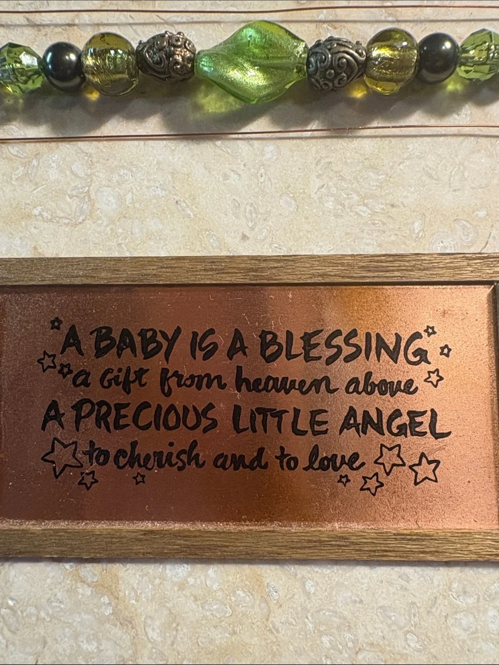 Baby Blessing Ceramic Tile - Inspirational Nursery Decor
